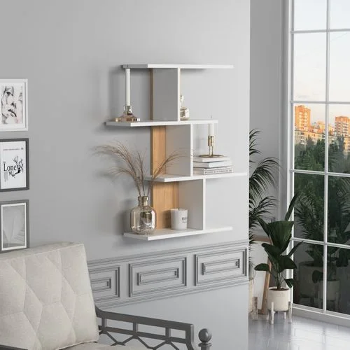 رف حائطي ديكوري متدرج 4 طبقات بتصميم عصري صورة مصغرة 3