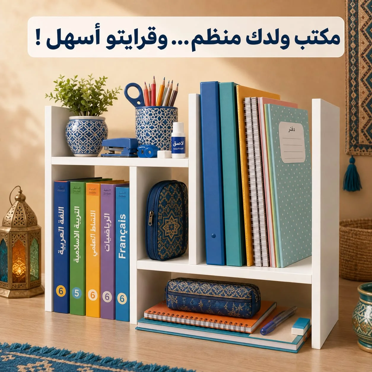 منظم مكتب مكتبي قابل للتعديل للكتب والدفاتر والأدوات المدرسية صورة مصغرة 3